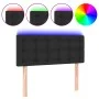 Headboard with LED lights black synthetic leather 80x5x78/88 cm by vidaXL, Headboards and footboards - Ref: Foro24-3121684, P...