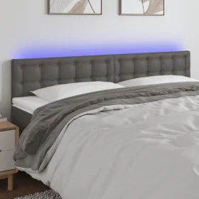 Kopfteil mit LED-grauem Kunstleder 200x5x78/88 cm von vidaXL, Kopf- und Fußteile - Ref: Foro24-3121724, Preis: 74,54 €, Rabat...