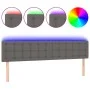 Headboard with LED gray synthetic leather 200x5x78/88 cm by vidaXL, Headboards and footboards - Ref: Foro24-3121724, Price: 7...