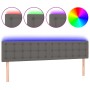 Kopfteil mit LED-grauem Kunstleder 200x5x78/88 cm von vidaXL, Kopf- und Fußteile - Ref: Foro24-3121724, Preis: 76,48 €, Rabat...