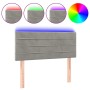 Light gray velvet headboard with LED 100x5x78/88 cm by vidaXL, Headboards and footboards - Ref: Foro24-3121794, Price: 37,57 ...