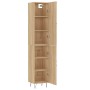 Aparador de madera contrachapada roble Sonoma 34,5x34x180 cm