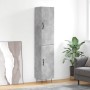 Aparador de madera contrachapada gris hormigón 34,5x34x180 cm
