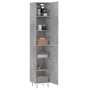 Aparador de madera contrachapada gris hormigón 34,5x34x180 cm
