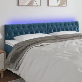 LED-Kopfteil aus dunkelblauem Samt, 180 x 7 x 78/88 cm von vidaXL, Kopf- und Fußteile - Ref: Foro24-3122012, Preis: 90,57 €, ...