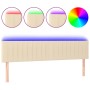 Kopfteil aus cremefarbenem Stoff mit LED 180x5x78/88 cm von vidaXL, Kopf- und Fußteile - Ref: Foro24-3121869, Preis: 81,37 €,...
