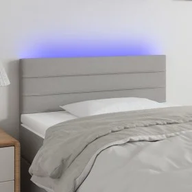 Light gray fabric headboard with LED 90x5x78/88 cm by vidaXL, Headboards and footboards - Ref: Foro24-3121734, Price: 50,76 €...