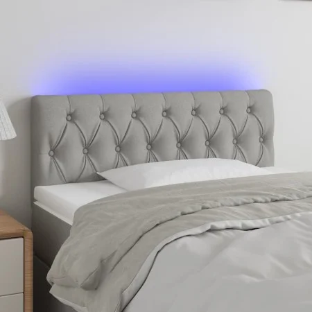 Light gray fabric headboard with LED 100x7x78/88 cm by vidaXL, Headboards and footboards - Ref: Foro24-3121938, Price: 45,42 ...