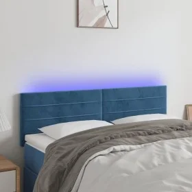 LED-Kopfteil aus dunkelbraunem Samt, 144 x 5 x 78/88 cm von vidaXL, Kopf- und Fußteile - Ref: Foro24-3121804, Preis: 56,20 €,...