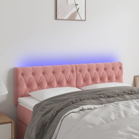 Rosa Samtkopfteil mit LED 160x7x78/88 cm von vidaXL, Kopf- und Fußteile - Ref: Foro24-3122007, Preis: 71,35 €, Rabatt: %