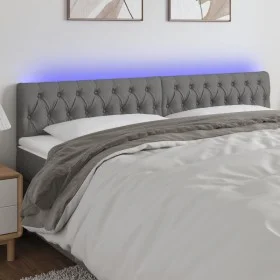 Kopfteil mit LED aus dunkelgrauem Stoff 180x7x78/88 cm von vidaXL, Kopf- und Fußteile - Ref: Foro24-3121963, Preis: 77,08 €, ...