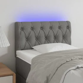 Headboard with LED in dark gray fabric 80x7x78/88 cm by vidaXL, Headboards and footboards - Ref: Foro24-3121923, Price: 44,66...