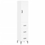 Aparador alto madera contrachapada blanco 34,5x34x180 cm