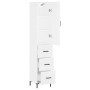 Aparador alto madera contrachapada blanco 34,5x34x180 cm