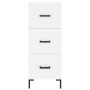 Aparador alto madera contrachapada blanco 34,5x34x180 cm