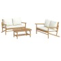 Gartenmöbel-Set 3-teilig aus Bambus und cremeweißen Kissen von vidaXL, Gartensets - Ref: Foro24-3156473, Preis: 429,30 €, Rab...