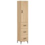 Aparador de madera contrachapada roble Sonoma 34,5x34x180 cm