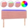Rosa Samtkopfteil mit LED 144x5x78/88 cm von vidaXL, Kopf- und Fußteile - Ref: Foro24-3121805, Preis: 57,20 €, Rabatt: %
