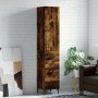 Aparador de madera contrachapada roble ahumado 34,5x34x180 cm
