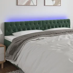 Dark green velvet headboard with LED 200x7x78/88 cm by vidaXL, Headboards and footboards - Ref: Foro24-3122017, Price: 92,35 ...