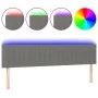 Headboard with LED in dark gray fabric 180x5x78/88 cm by vidaXL, Headboards and footboards - Ref: Foro24-3121865, Price: 70,4...