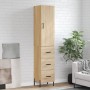 Aparador de madera contrachapada roble Sonoma 34,5x34x180 cm
