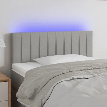 Light gray fabric headboard with LED 100x5x78/88 cm by vidaXL, Headboards and footboards - Ref: Foro24-3121840, Price: 45,15 ...