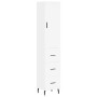 Aparador alto madera contrachapada blanco 34,5x34x180 cm