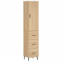 Aparador de madera contrachapada roble Sonoma 34,5x34x180 cm