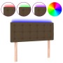 Headboard with LED in dark brown fabric 80x5x78/88 cm by vidaXL, Headboards and footboards - Ref: Foro24-3122023, Price: 41,5...