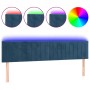 LED-Kopfteil aus dunkelblauem Samt, 180 x 5 x 78/88 cm von vidaXL, Kopf- und Fußteile - Ref: Foro24-3121914, Preis: 75,65 €, ...