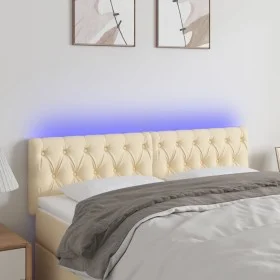 Kopfteil aus cremefarbenem Stoff mit LED 160x7x78/88 cm von vidaXL, Kopf- und Fußteile - Ref: Foro24-3121959, Preis: 85,09 €,...