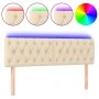 Cream fabric headboard with LED 160x7x78/88 cm by vidaXL, Headboards and footboards - Ref: Foro24-3121959, Price: 85,09 €, Di...
