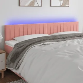 Pink velvet headboard with LED 160x5x78/88 cm by vidaXL, Headboards and footboards - Ref: Foro24-3121909, Price: 67,25 €, Dis...