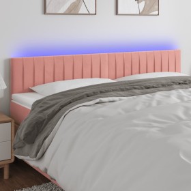Rosa Samtkopfteil mit LED 160x5x78/88 cm von vidaXL, Kopf- und Fußteile - Ref: Foro24-3121909, Preis: 59,17 €, Rabatt: %