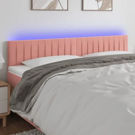 Cabecero con LED de terciopelo rosa 160x5x78/88 cm de vidaXL, Cabeceros y pies de cama - Ref: Foro24-3121909, Precio: 57,46 €...