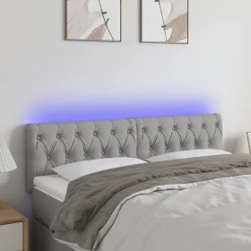 Kopfteil aus hellgrauem Stoff mit LED 160x7x78/88 cm von vidaXL, Kopf- und Fußteile - Ref: Foro24-3121954, Preis: 75,20 €, Ra...