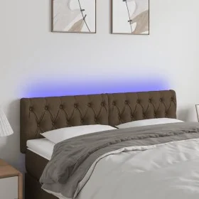 Headboard with LED in dark brown fabric 144x7x78/88 cm by vidaXL, Headboards and footboards - Ref: Foro24-3121949, Price: 68,...