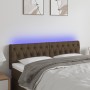 Cabecero con LED de tela marrón oscuro 144x7x78/88 cm de vidaXL, Cabeceros y pies de cama - Ref: Foro24-3121949, Precio: 75,4...