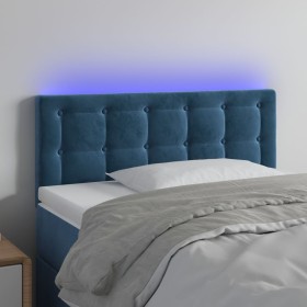 LED-Kopfteil aus dunkelblauem Samt, 90 x 5 x 78/88 cm von vidaXL, Kopf- und Fußteile - Ref: Foro24-3122086, Preis: 48,40 €, R...