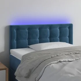 LED-Kopfteil aus dunkelblauem Samt, 90 x 5 x 78/88 cm von vidaXL, Kopf- und Fußteile - Ref: Foro24-3122086, Preis: 47,44 €, R...
