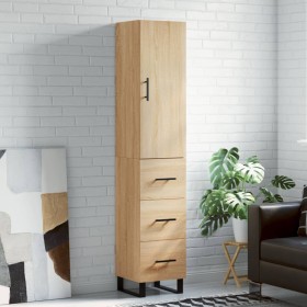 Aparador de madera contrachapada roble Sonoma 34,5x34x180 cm