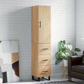 Aparador de madera contrachapada roble Sonoma 34,5x34x180 cm Aparador de madera contrachapada roble Sonoma 34,5x34x180 cm