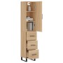 Aparador de madera contrachapada roble Sonoma 34,5x34x180 cm