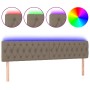 Kopfteil aus taupegrauem Stoff mit LED 200x7x78/88 cm von vidaXL, Kopf- und Fußteile - Ref: Foro24-3121974, Preis: 97,19 €, R...
