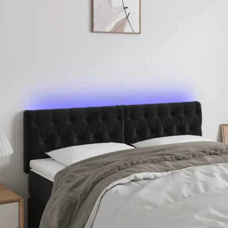 Black velvet headboard with LED 144x7x78/88 cm by vidaXL, Headboards and footboards - Ref: Foro24-3121998, Price: 81,05 €, Di...