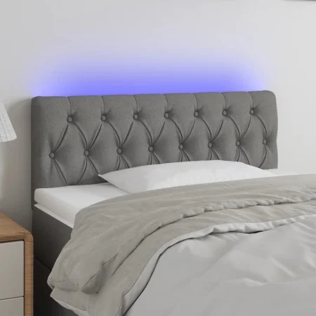Headboard with LED in dark gray fabric 100x7x78/88 cm by vidaXL, Headboards and footboards - Ref: Foro24-3121939, Price: 45,6...