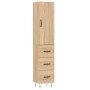Aparador de madera contrachapada roble Sonoma 34,5x34x180 cm