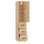 Aparador de madera contrachapada roble Sonoma 34,5x34x180 cm