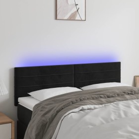 Black velvet headboard with LED 144x5x78/88 cm by vidaXL, Headboards and footboards - Ref: Foro24-3121802, Price: 48,13 €, Di...